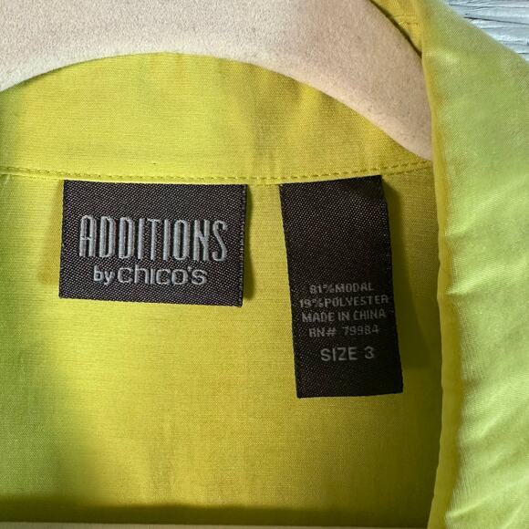 Additions by Chico’s yellow button down blouse coastal TradMom lightweight - Picture 4 of 8